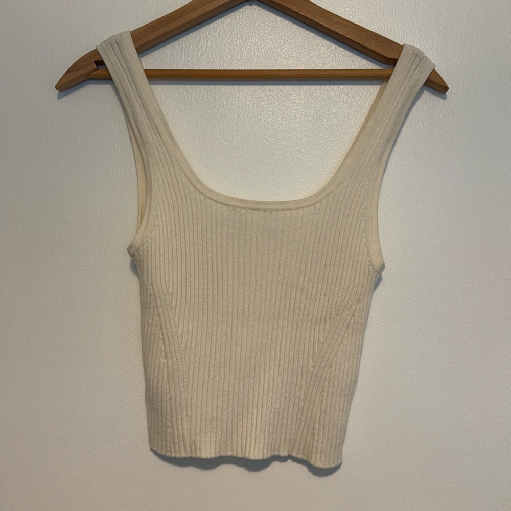 Everlane wool organic cotton scoop neck sweater tank top size medium cream